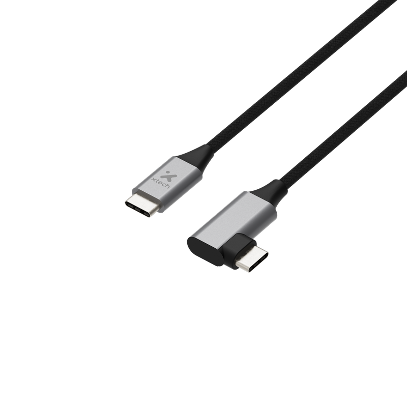 Cable USB‑C 2.0 macho a macho con conector en forma de L – Xtech XTC‑531