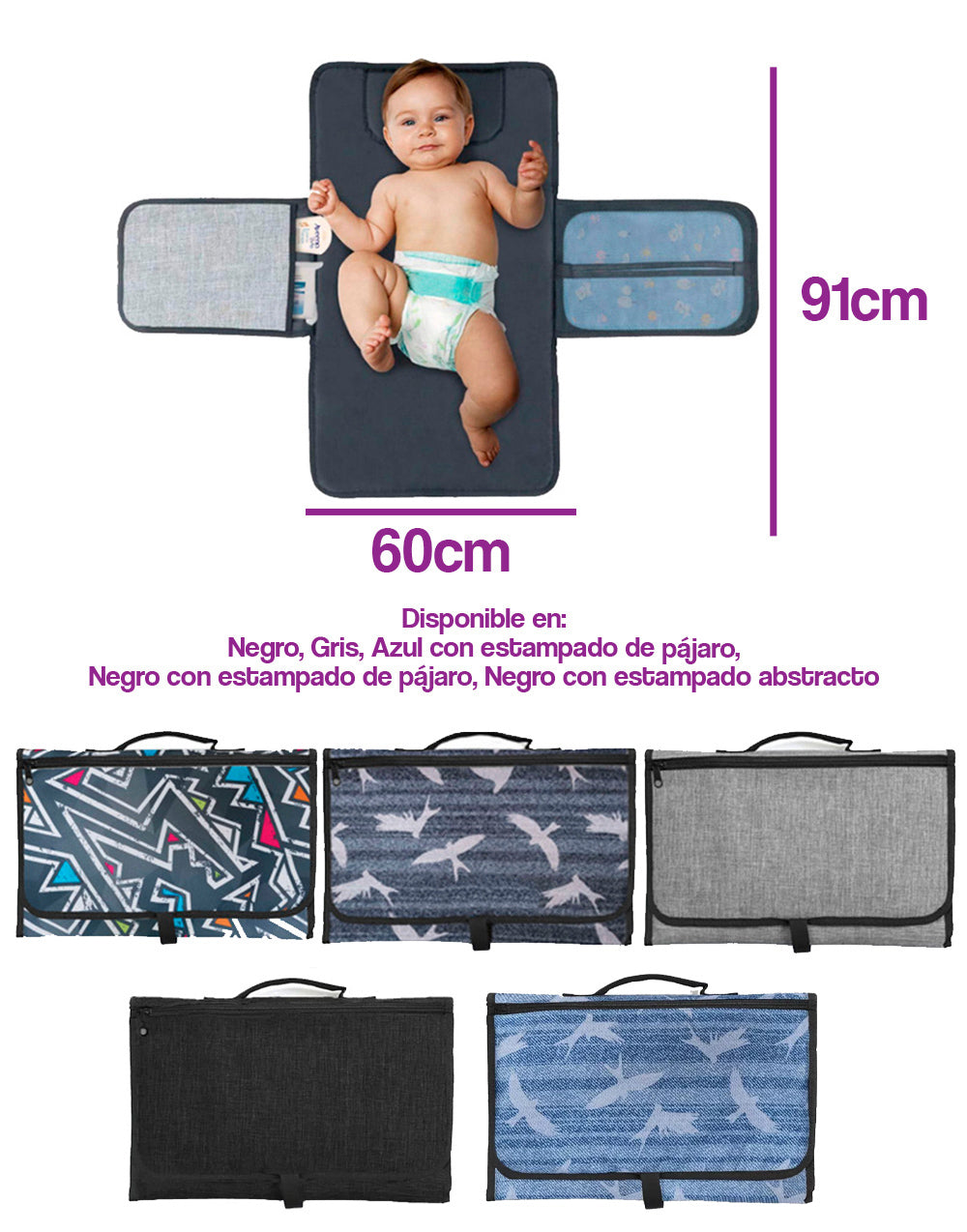 Cambiadro de pañales portátil