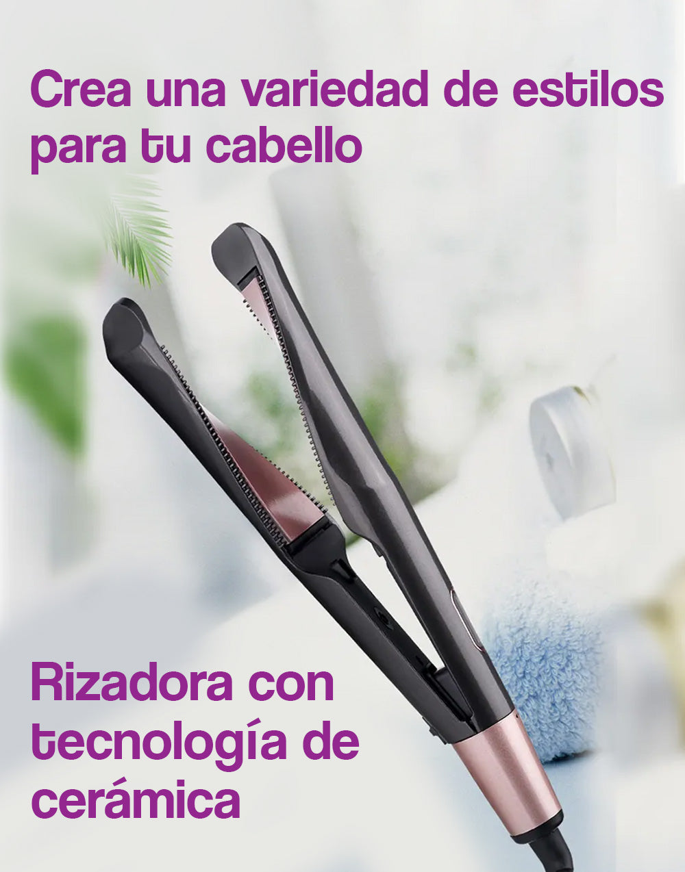 Plancha rizadora y alisador para cabello