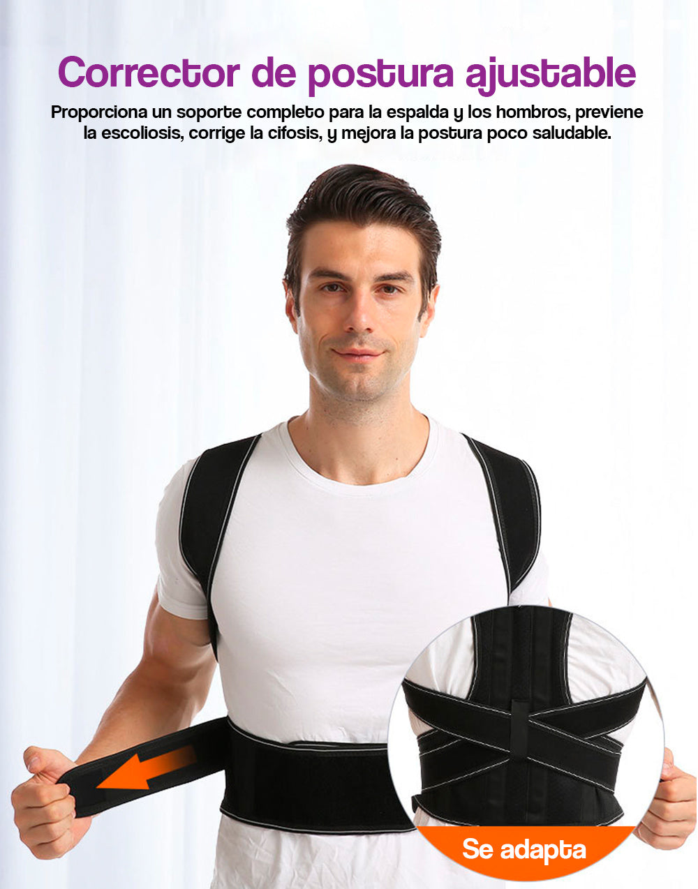 Corrector de postura ajustable