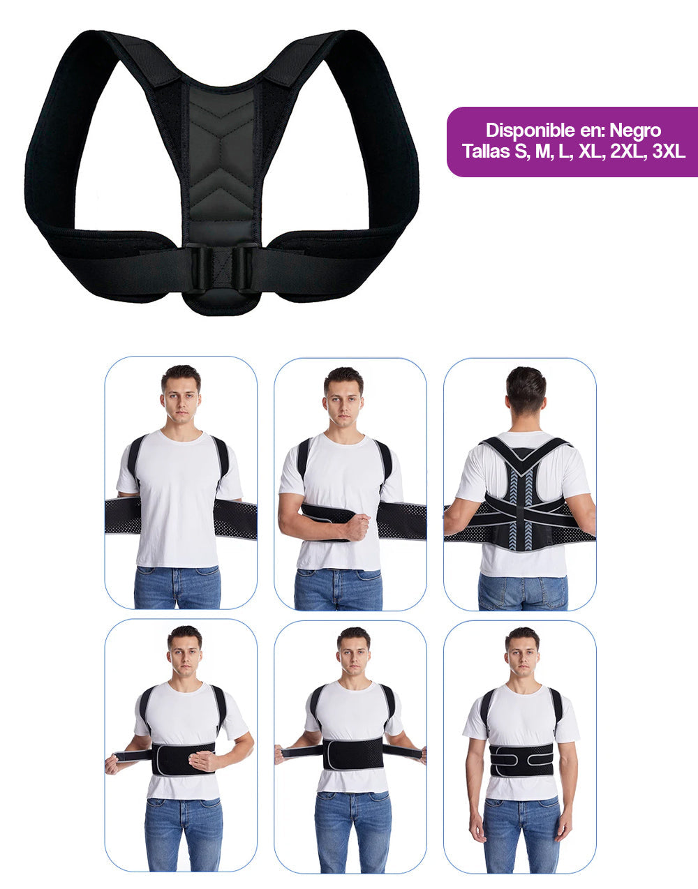 Corrector de postura ajustable