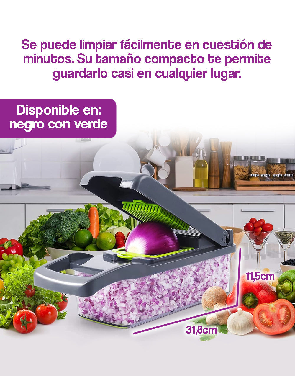 Cortador o picador para vegetales 5 en 1