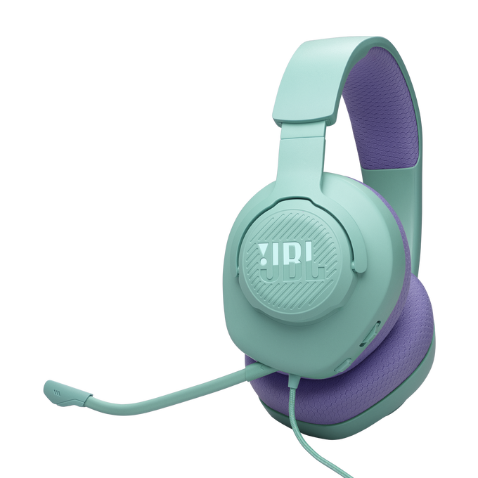 Auriculares Gaming con Cable JBL Quantum 100M2 – Over-Ear, Micrófono Desmontable, Color Cian