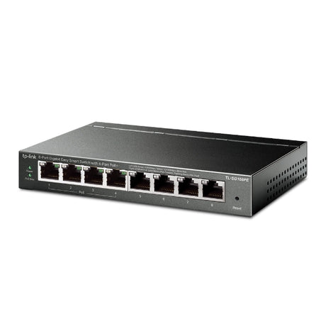 Switch TP‑Link Easy Smart TL‑SG108PE – 8 Puertos Gigabit, 4 PoE+ – 64W