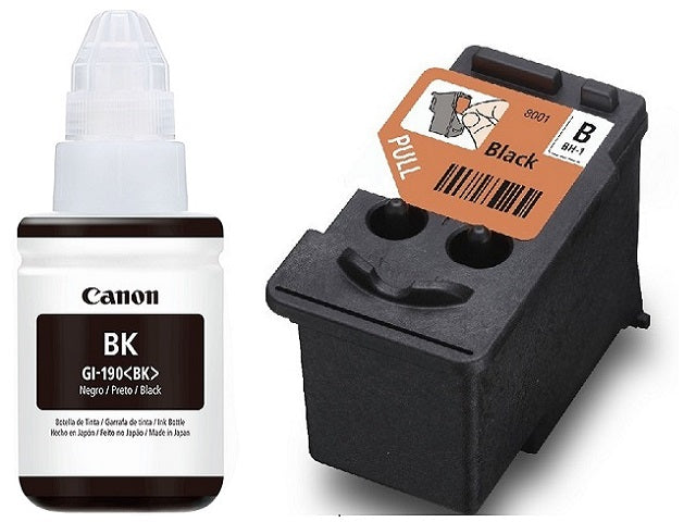 Cartucho de Tinta Negro + Botella de Tinta Negra Canon