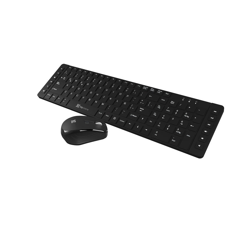 Set Teclado y Mouse Inalámbrico Revolution  Español 2.4GHz Klip Xtreme Todo Negro