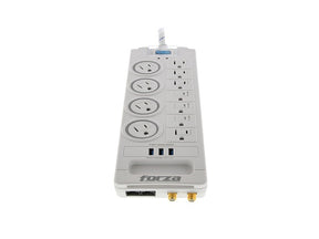 Protector de sobretensión – Forza FSP‑1011USBW – 11 tomas NEMA + 3 USB – cable 5ft – 110/220V – Blanco