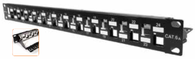 Panel de Conexiones Modular Cat6A 24 Puertos para Jack SFTP Rack Nexxt