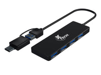 Hub USB 3.0 de 4 Puertos Xtech – Conexión A/C / Compacto – XTC-390
