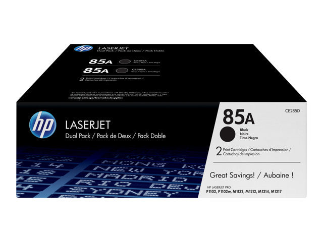 Cartucho de Toner Negro Original HP 85A LaserJet Pro (Paquete de 2)