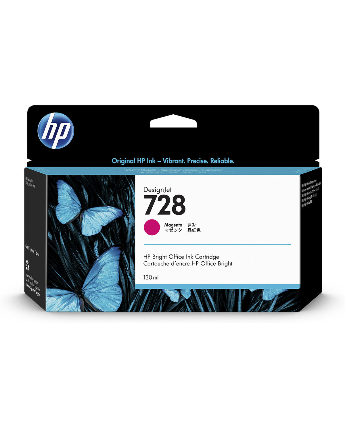 Cartucho de Tinta Magenta Tintado Original HP 728 DesignJet 130ml