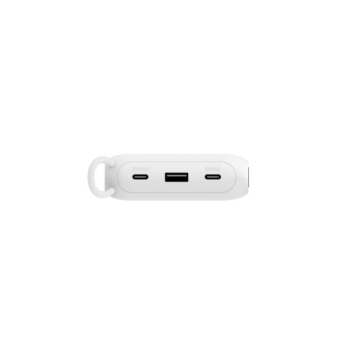 Power Bank – Belkin BoostCharge – 20,000 mAh – Display LED – 65W – USB‑C/USB‑A – Blanco (BPB028fqWH)