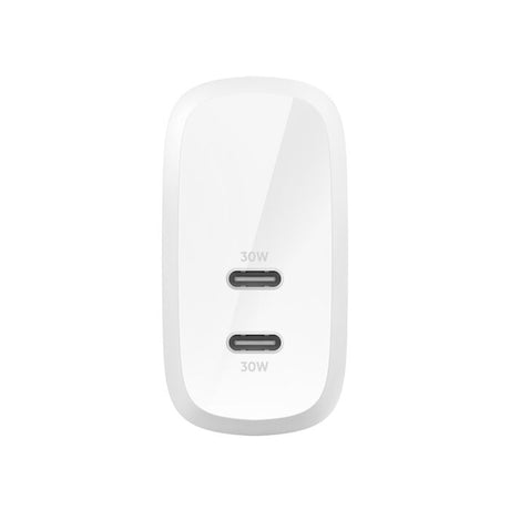 Adaptador de Corriente Belkin WCB010dqWH PPS 60W 2 Puertos USB-C Blanco