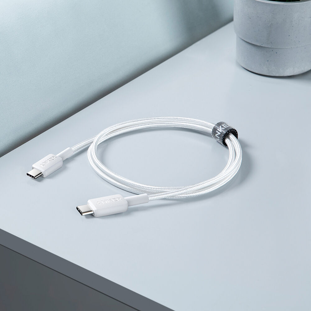 Cable Anker 322 USB-C a USB-C Blanco – Reforzado (A81F6H21)