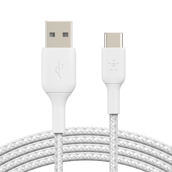 Cable Trenzado Belkin CAB002bt2MWH USB-C a USB-A 2M Blanco