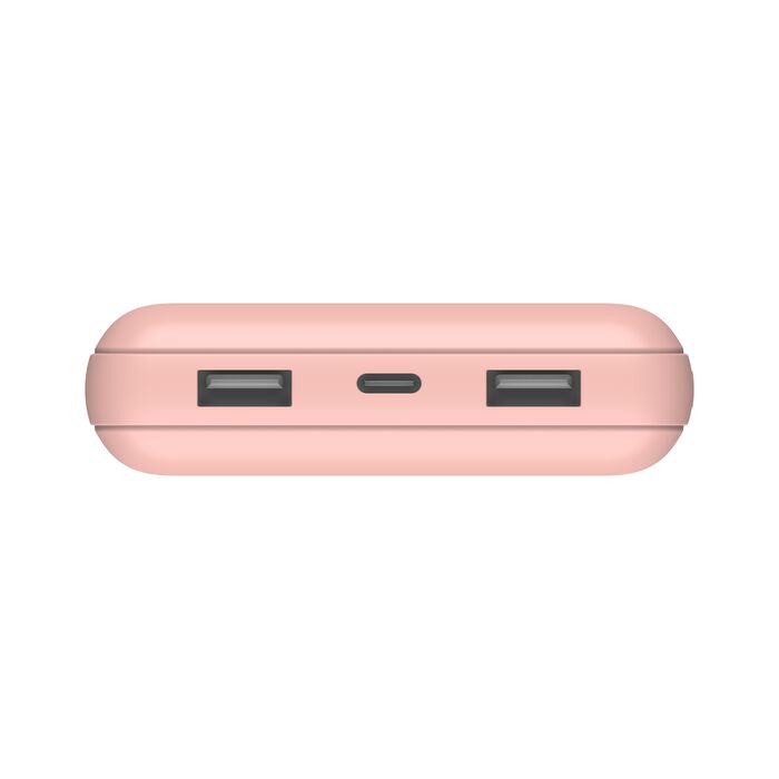 Cargador Portátil Belkin 20000mAh 15W 3A 3 Salidas USB-C/USB Rosado