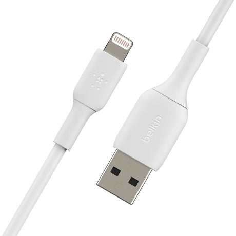 Cable cargador rápido Lightning a USB‑A – Belkin BoostCharge – 1 m – Blanco – CAA001bt1MWH