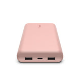 Cargador Portátil Belkin 20000mAh 15W 3A 3 Salidas USB-C/USB Rosado