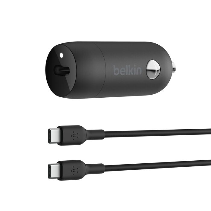 Cargador de Coche Belkin 30W Carga Rápida USB-C Negro