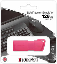USB Flash Drive – Kingston DataTraveler Exodia NEON – 128GB – USB 3.2 Gen 2 – KC‑U2L128‑7LN – Pink