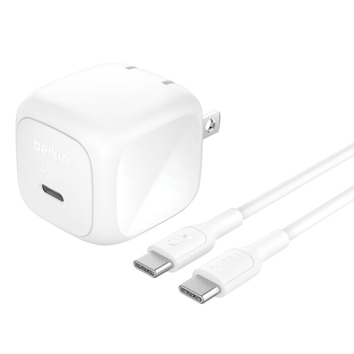 Cargador Belkin USB‑C 45W – WCA013dq1MWH‑B6 – Blanco