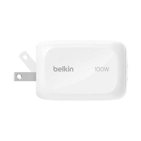 Cargador de pared – Belkin BoostCharge Pro – 3 Puertos – GaN – 100W – USB‑C/USB‑A – Blanco (WCH016dqWH)