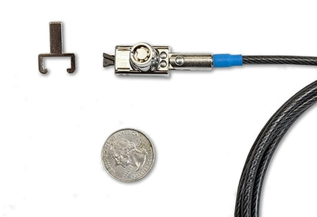 Kit de bloqueo para portátiles – Noble Locks TZ04T Compact Wedge Lock – llave barril – 1.8 m – plata