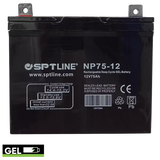 Batería de Gel SPTLINE 12V 75Ah (BAT12V75A) – Sellada VRLA – Ciclo Profundo – Cero Derrames