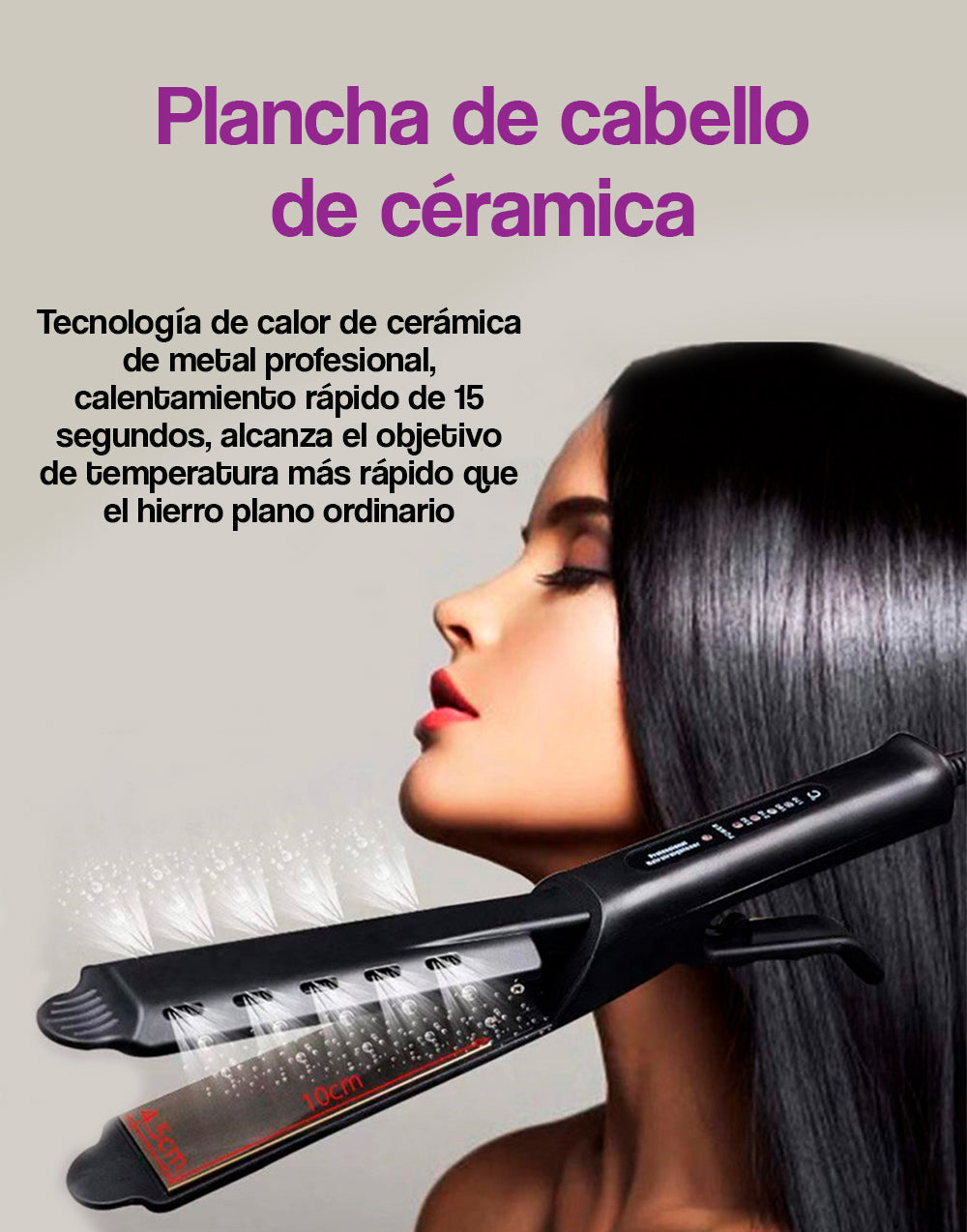 Plancha de cabello de cerámica