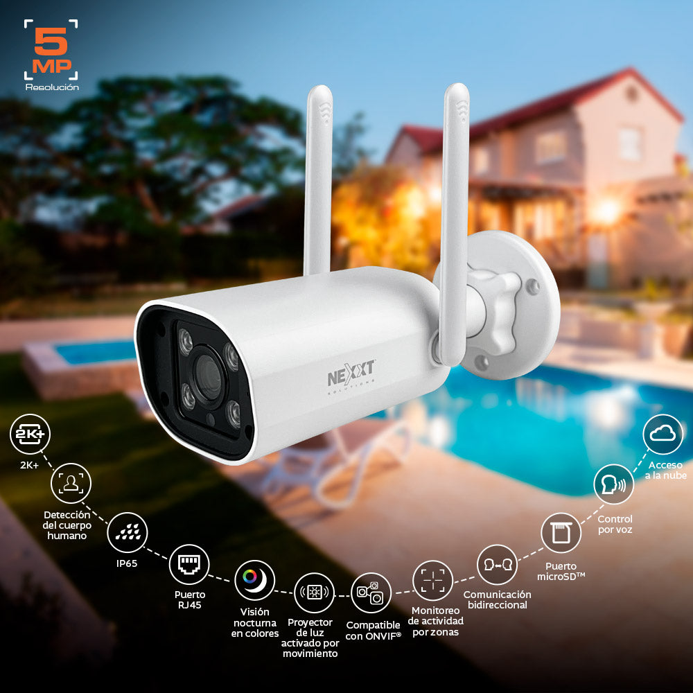 Cámara de Seguridad Interior Fija 2K+ 5MP RJ45 Nexxt Solutions Home