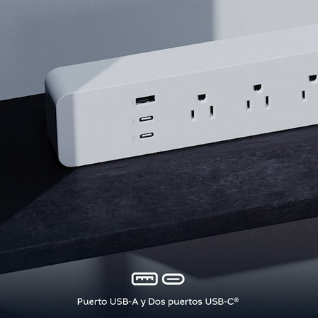 Regleta Inteligente Wi-Fi Nexxt NHP-E710 / 4 tomas AC / 2 USB / App Nexxt Home