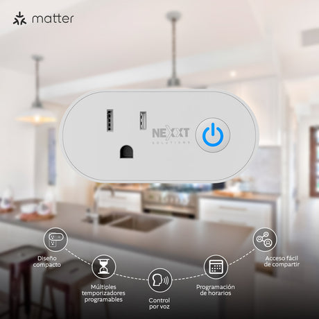 Nexxt Solutions Home – Smart Plug Wi-Fi Matter (1PK) NHP-S611M