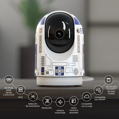 Cámara Inteligente Nexxt Solutions Home NHC‑IP15 R2 – WiFi – 2K – PTZ – Interior – Edición Oficial R2‑D2™
