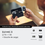 DJI Rec and Replayable Mic – 2.4 GHz / 2 Transmisores / Grabación Interna / USB-C / 150m / CP.RN.00000325.02
