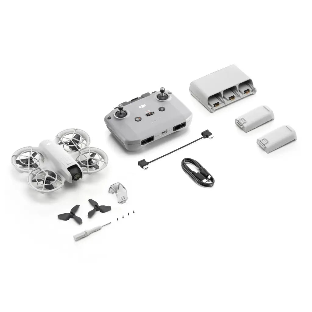 Drone DJI Neo Fly More Combo – Ultraligero 135 g – Video 4K – Palm Takeoff – IA QuickShots – 18 min de vuelo