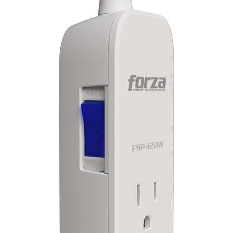 Protector de Sobretensión Forza 6 Tomas NEMA 1.5FT 500J 110/220V Blanco