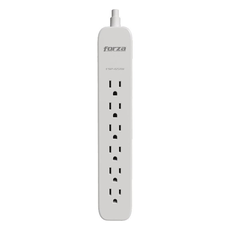 Protector de Sobretensión Forza 6 Tomas NEMA 1.5FT 500J 110/220V Blanco