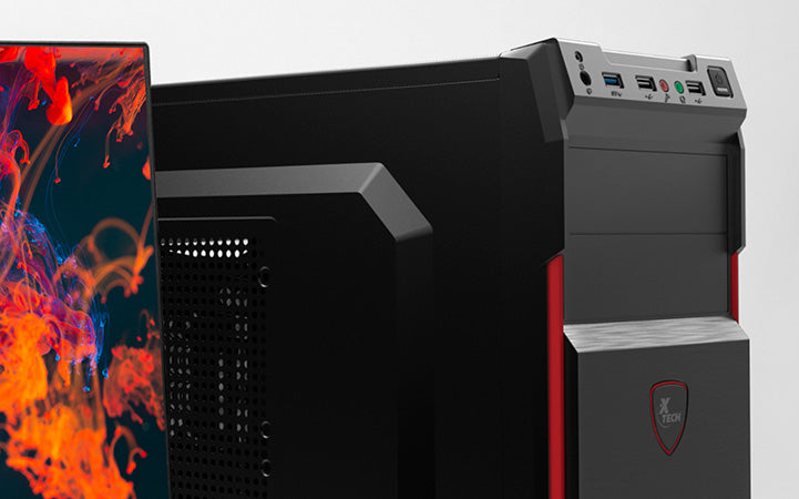 Desktop ATX Negro y Rojo con Fuente de Poder 600W Xtech XTQ-214