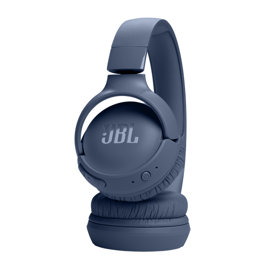 JBL Tune 520BT - Auriculares inalámbricos en la oreja, batería de hasta 57 horas de duración y carga de velocidad, diseño ligero, cómodo y plegable, llamadas manos libres con detección de voz. Azul