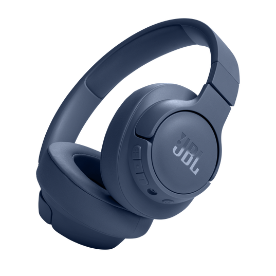 JBL TUNE 720BT - Auriculares inalámbricos sobre la oreja sonido Pure Bass, Bluetooth 5.3, batería de hasta 76 horas de duración y carga de velocidad, diseño ligero, cómodo y plegable. Azul