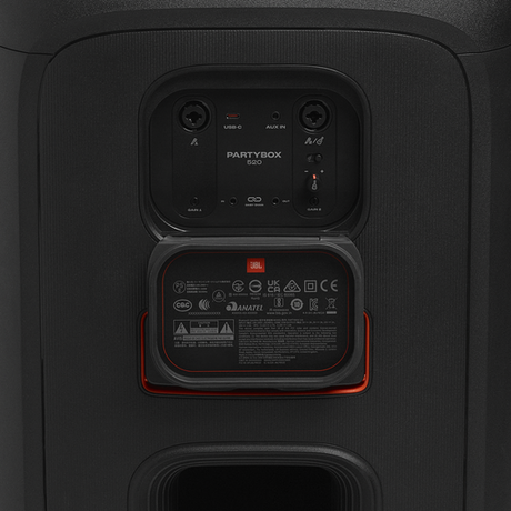 Altavoz de Fiesta JBL PartyBox 520 / Negro / JBL Pro Sound / AI Sound Boost / Luces / Batería Reemplazable