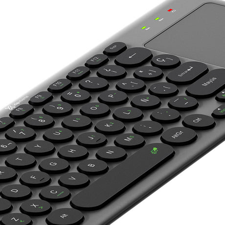 Teclado Inalámbrico Español Dual Bluetooth/2.4GHz con Touchpad Klip Xtreme KeyGlider Gris/Negro