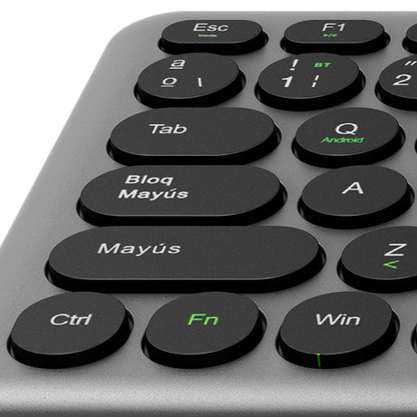 Teclado Inalámbrico Español Dual Bluetooth/2.4GHz con Touchpad Klip Xtreme KeyGlider Gris/Negro