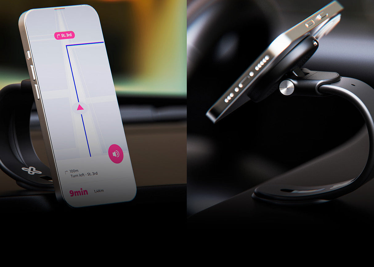 Cargador inalámbrico para auto – Klip Xtreme PowerCar KCW‑505 – 15W USB‑C con soporte plegable