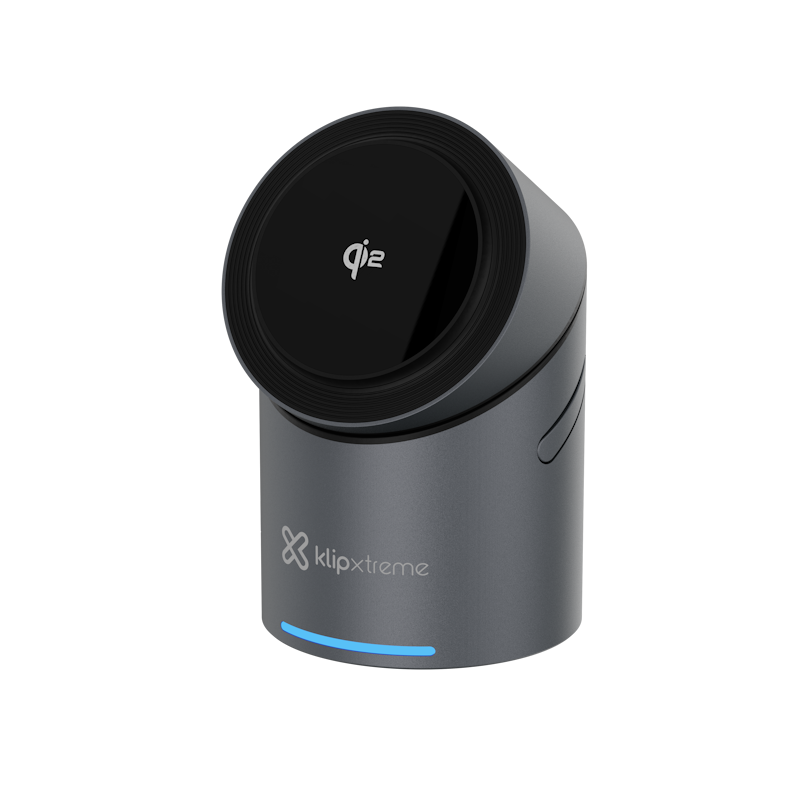 Estación de Carga Inalámbrica Klip Xtreme KDC‑400 – 15W – 3‑en‑1 – Certificación Qi2 – Negro