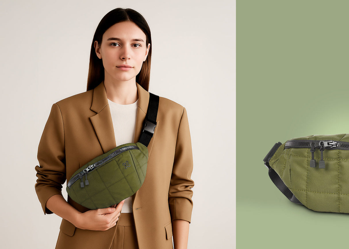 Riñonera Verde  Klip Xtreme KFP-550 / Repelente al Agua / Unisex