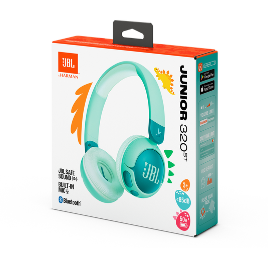 Auriculares Inalámbricos para Niños JBL JR 320 BT / Color Verde / Bluetooth / Micrófono / Volumen Seguro
