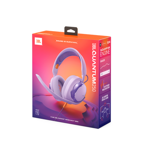 Audífonos Gamer con Micrófono JBL Quantum 250 - Color Morado / Sonido Envolvente / USB