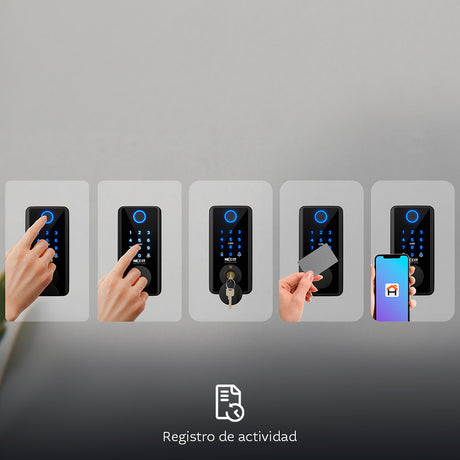 Cerradura Inteligente Nexxt Solutions Home NHS‑D150 BK – WiFi – Huella – PIN – App – Acero Inoxidable – Negro
