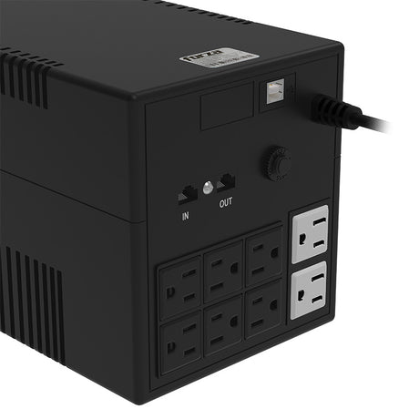 UPS interactiva – Forza NT‑1201PRO – 1200VA/600W – 8 salidas NEMA – RJ45 – Torre – 120V